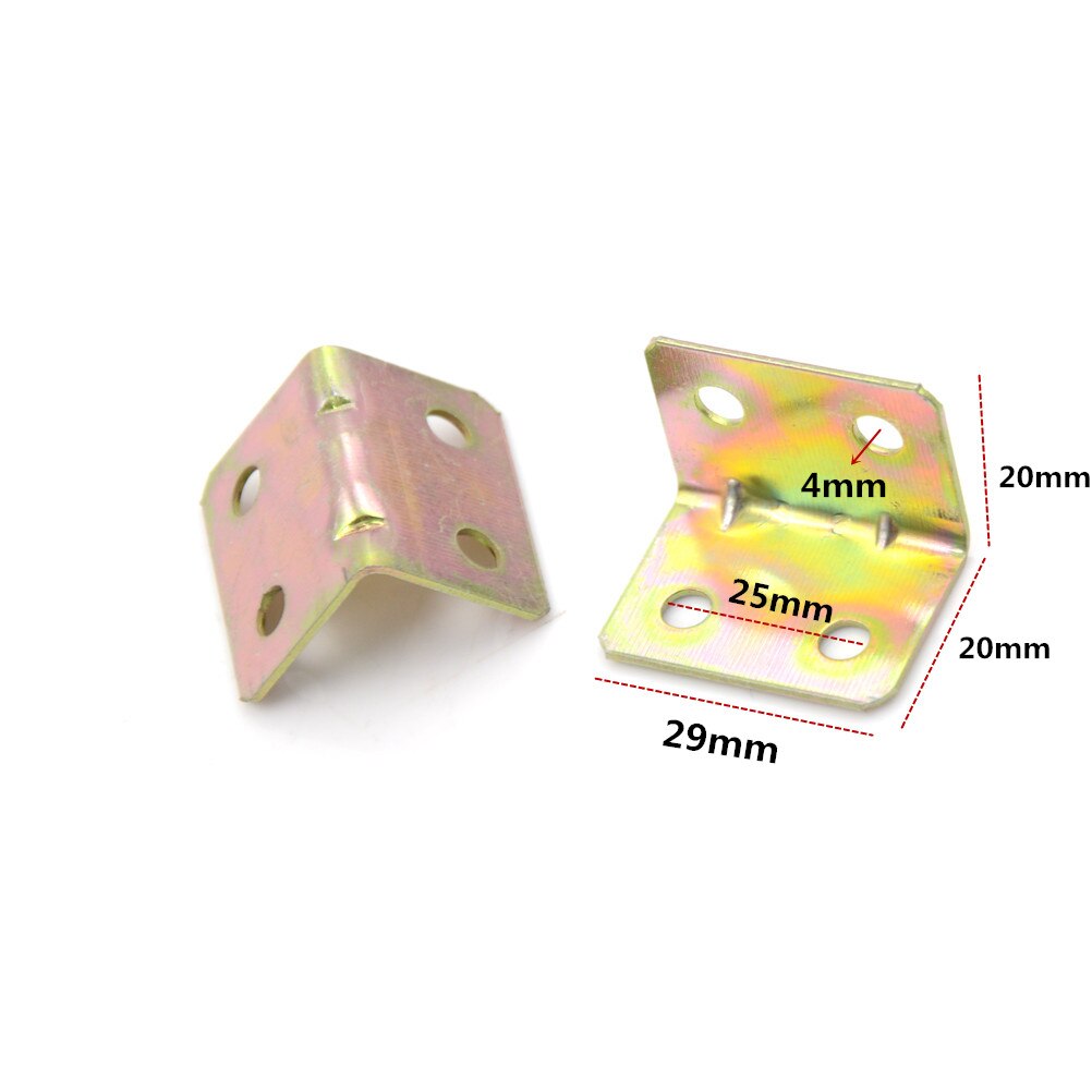 10 sztuk 29*20*4mm 90 stopni metalowy wspornik kątowy wspornik półki 4 otwory