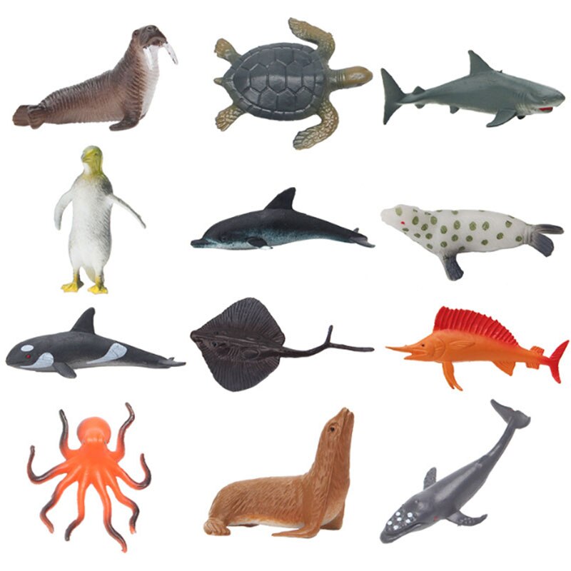 Simulation Insect Animal Model Kids Toys Marine Life Farm Animals Children's Early Education Toy 12PCS Per Model Brain Gme: 8