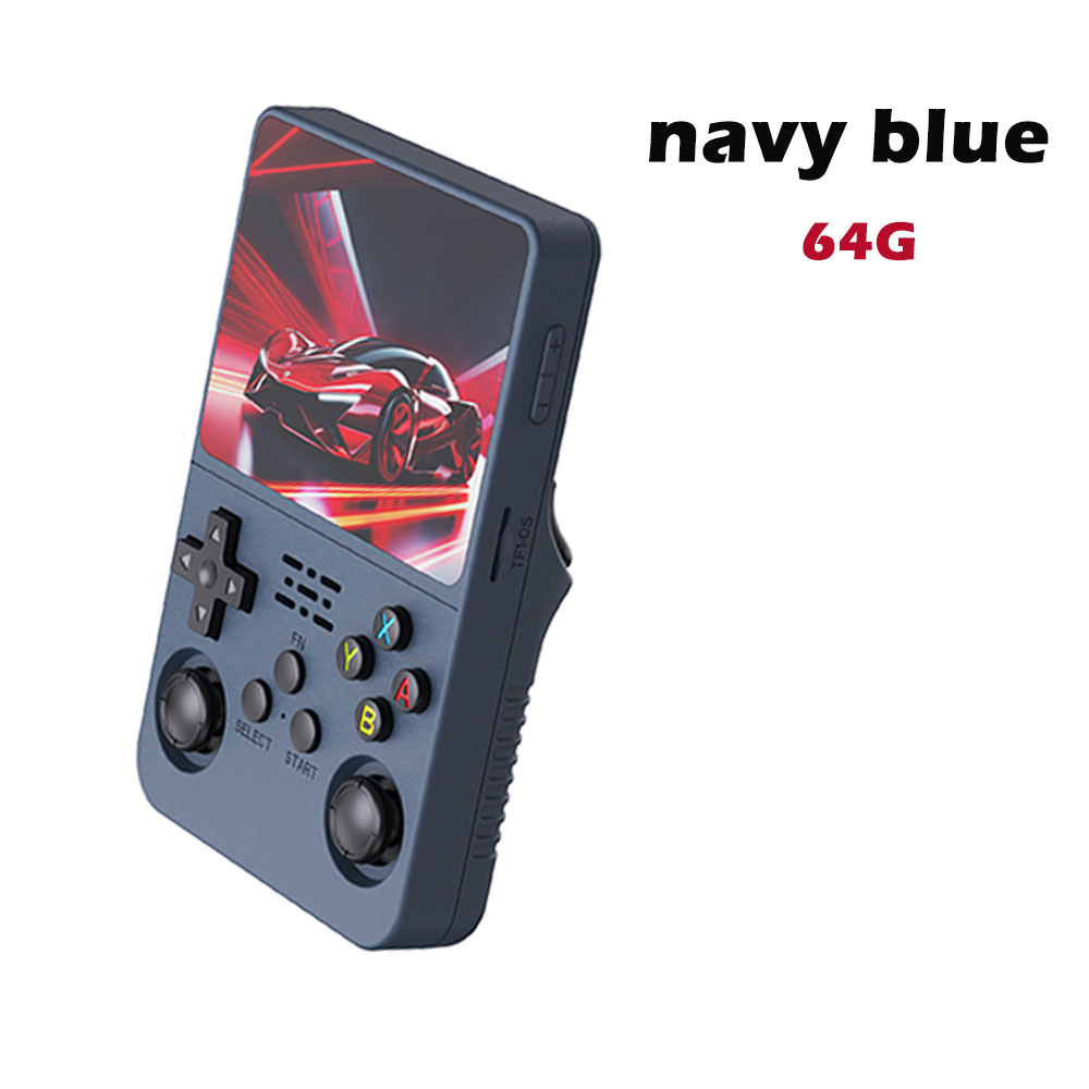 Console de jeu vidéo Open Source R36S, système Linux, écran IPS 3.5 pouces, lecteur vidéo de poche portable, jeux 64 Go, rétro déterminer: Bleu