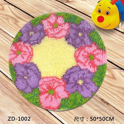 Plant Series Exquisite Coarse Wool Cross Stitch Carpet Segment Embroidery Carpet Embroidery DIY Handmade Material Package: ZD1002