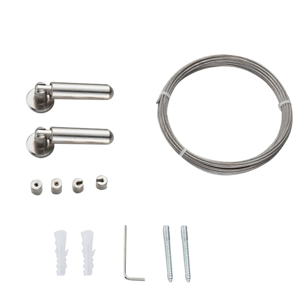 5m rustfritt stål klessnor vaskehenger klesarrangør klær tørkestativ taugardin ståltråd hengelinje