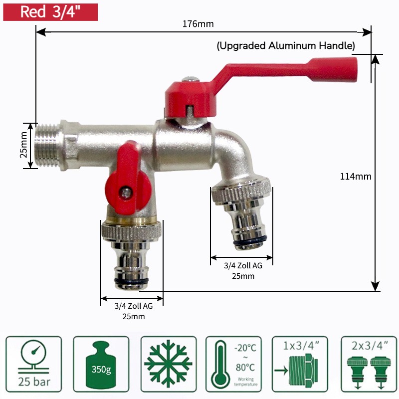 Outils de jardin robinet d'eau en laiton 1/2 "extérieur et intérieur utilisé levier marche/arrêt facile poignée robinets d'alimentation d'arrosage robinet à tournant sphérique: jaune clair