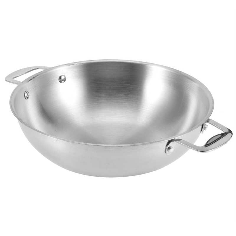 No Coating 30 cm Stainless Steel Multifunctional Pot Wok for Home Restaurant