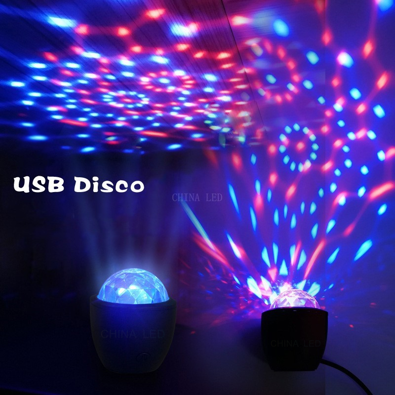 LED Stage Light Disco Ball Magic Effect Lamp Mini Led Switch Ball USB Crystal Flash DJ KTV Car Bar Party Lights