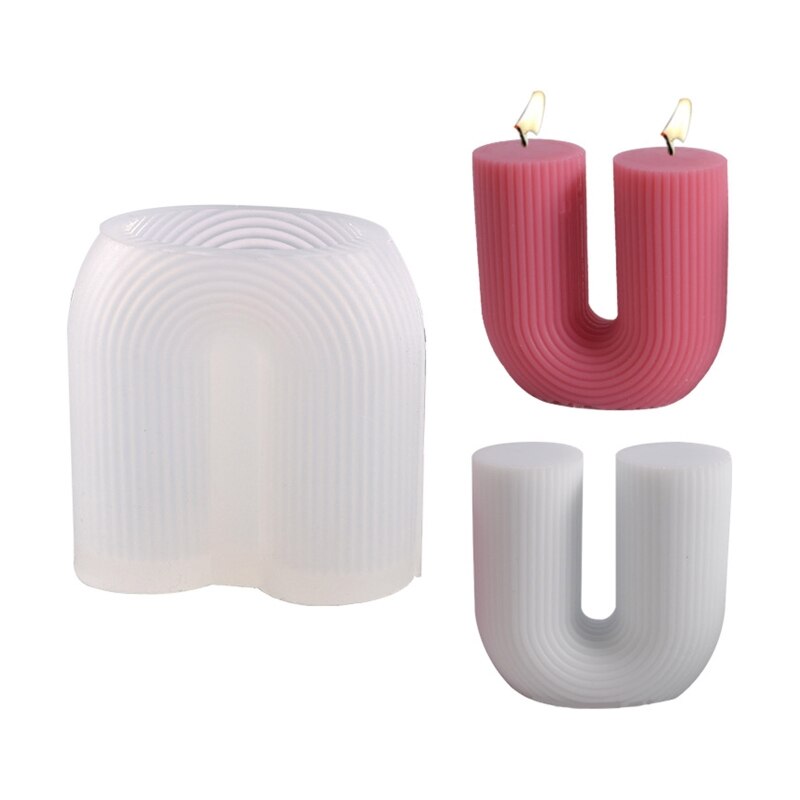 U-Shaped Decoration Candle Silicone Mold Resin Epoxy Craft Polymer Clay Craft DIY Ornament Jewelry Candles Making Tool