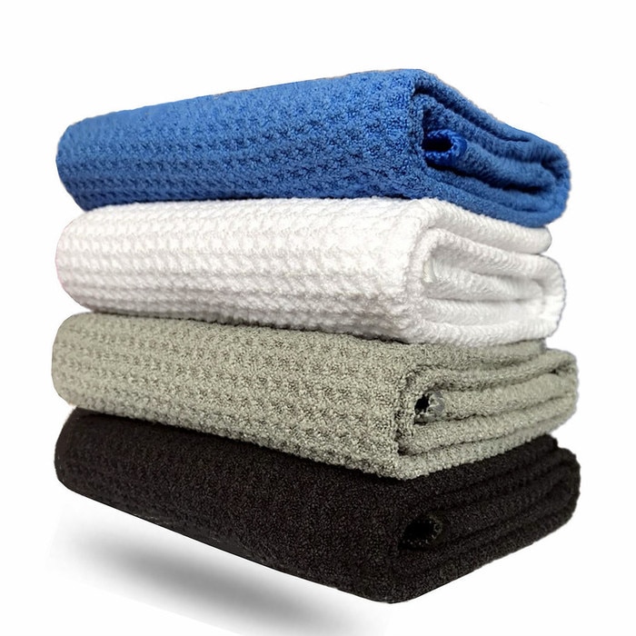 Tredobbelt golfvaffel mikrofiber golfhåndklæder med krog til golfposer klip 24 x 16 tommer rengøringshåndklæde klubber bolde renere mænd kvinder