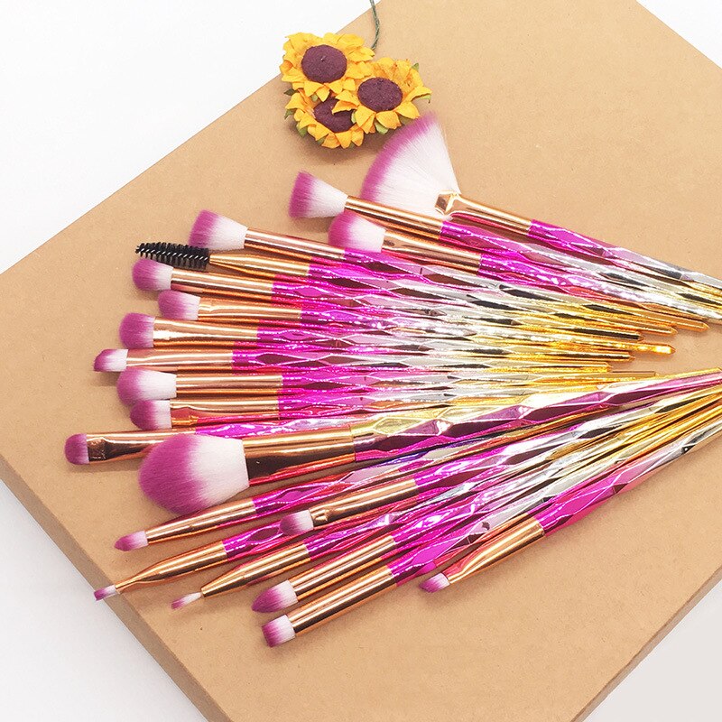 20-in-1New pinceau de maquillage licorne pinceau de maquillage pinceau pour les yeux outils de beauté avec sac de brosse de stockage OPP
