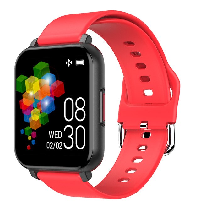 T82 Slimme Horloge 1.55 Inch Full Touch Screen Sport Fitness Smartwatch Mannen Vrouwen Hartslag Bloeddruk Horloge: red