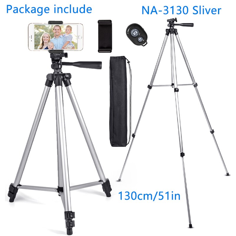 Nagnahz Statyw do telefonu 150 cm Statyw do telefonu do nagrywania wideo z pilotem Bluetooth Uniwersalny statyw do aparatu fotograficznego: BŁĘKITNA