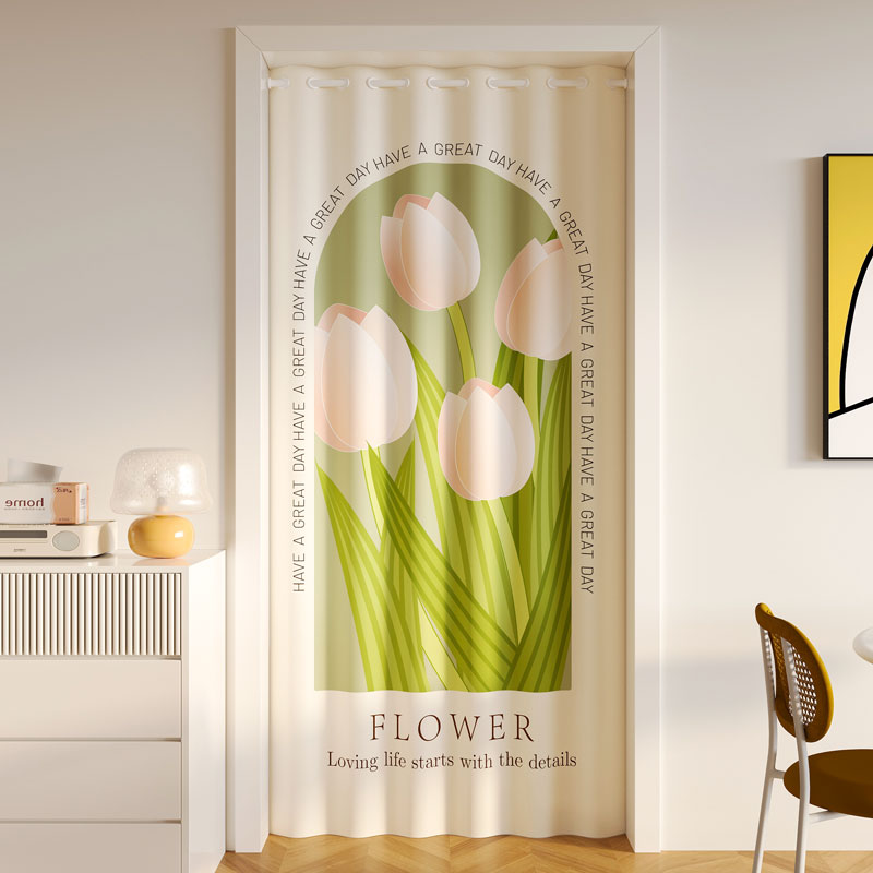 Rideau de porte imprimé en velours, coupe-vent et isolation thermique, adapté à la chambre à coucher, au salon et au couloir: 12*2.6 / GRIS