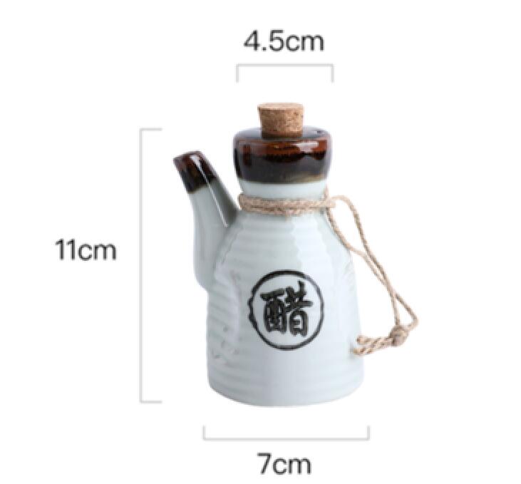 Ceramic Mini Seasoning Bottle Japanese Style Oil Pot Soy Sauce Pot Vinegar Pot Restaurant Home Vinegar Bottle Dispenser ZB464: color3