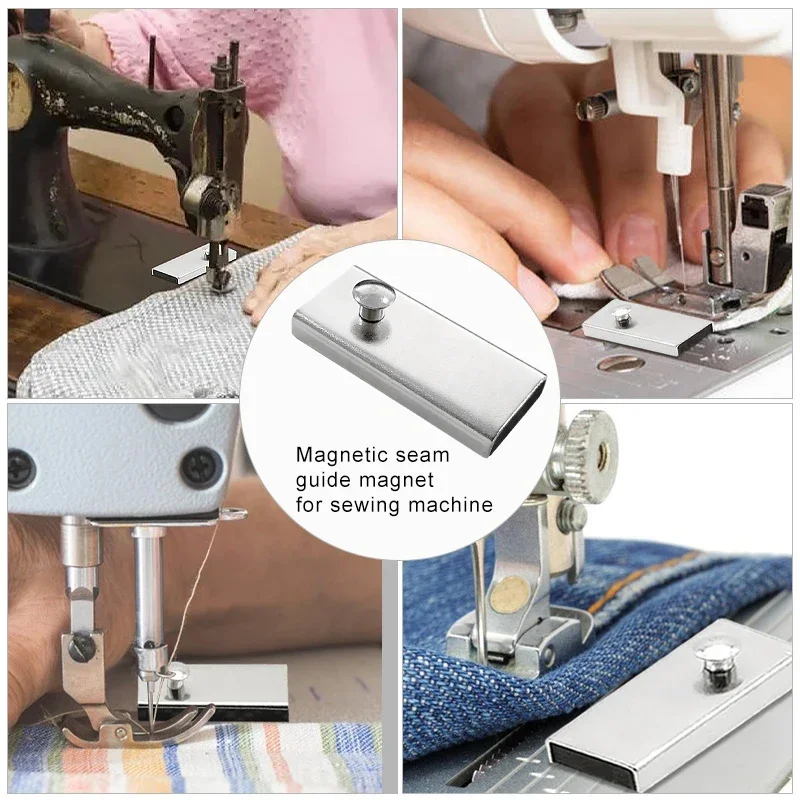 1/2 pezzi guida magnetica per cucitura magnete per macchina da cucire guida magnetica per cucire forniture per trapuntatura strumenti per piedino per macchina da cucire