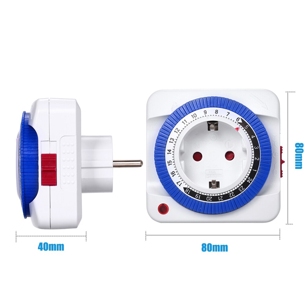 24 Hours Mini Plug-in Timer Switch Mechanical Timing Socket Time Controller for Water Dispenser Heaters & Router
