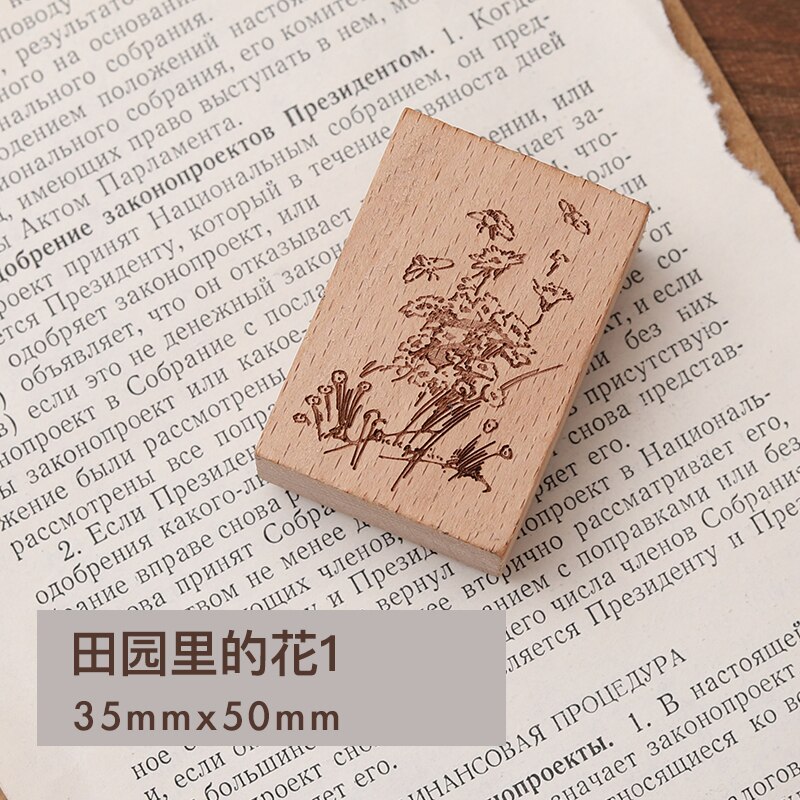 Pastorale poésie série décoration timbre rétro en bois caoutchouc timbres pour scrapbooking papeterie bricolage artisanat standard timbre: 11