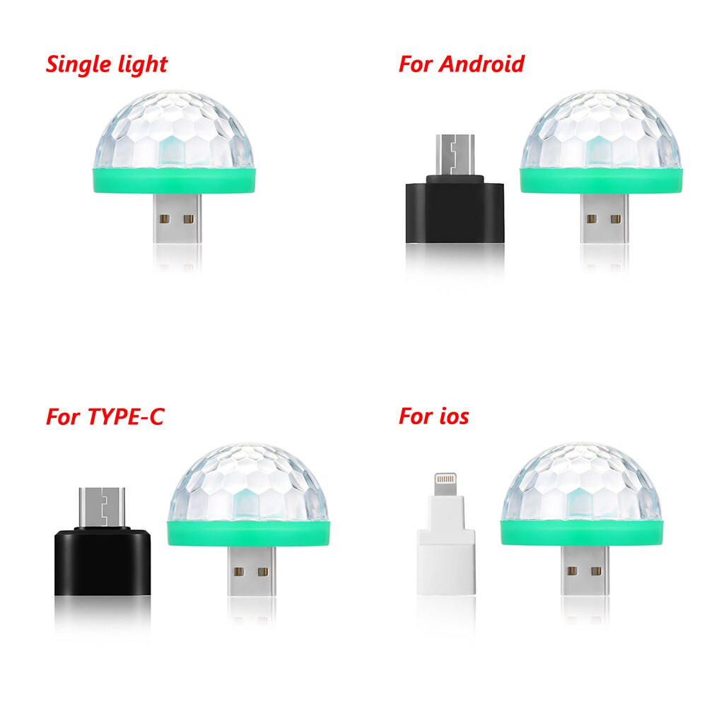 Maan licht LED USB muziek magische bal Mobiele telefoon DJ crystal magische bal licht Auto voice control mini disco Podium lichteffecten