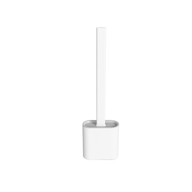 Cepillo de silicona para inodoro, utensilio de cocina con soporte, flexible, escalable: Wall-mounted White