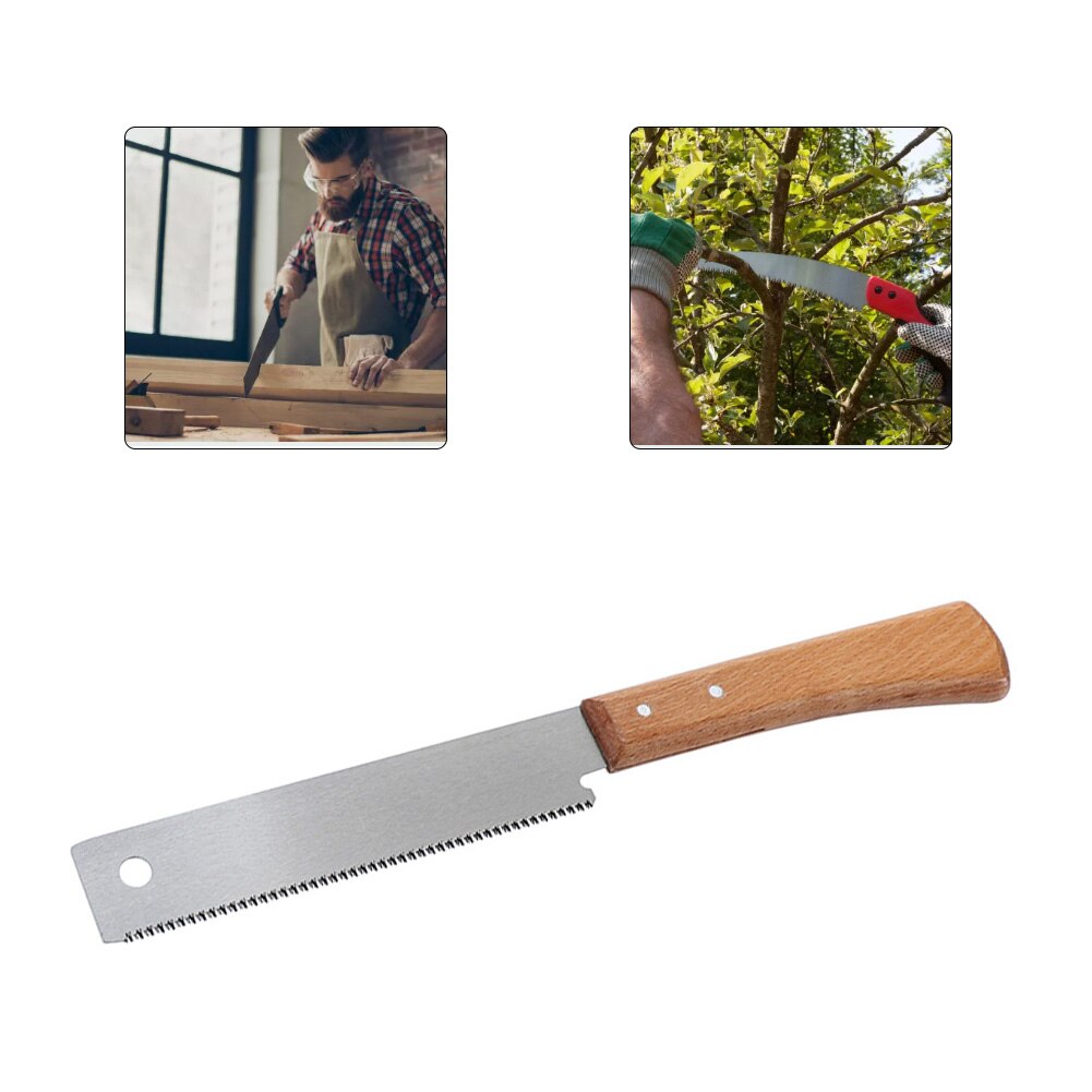 12in Small Hand Saw Beech Wooden Handle Fine Cut Saw Household Woodworking Garden Pruning Flush Cutting Trimming Tool 17Sawtooth