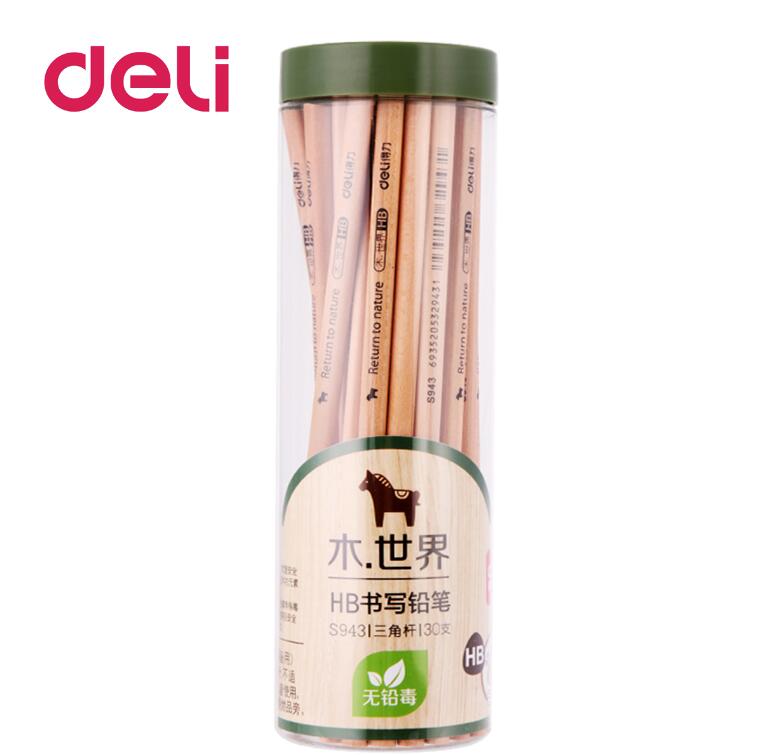 Deli 30 Uds S943 lápiz de madera HB corrección postura estudiante caligrafía todas las clases de autoras lápiz triángulo herramienta de escritura escolar: Default Title