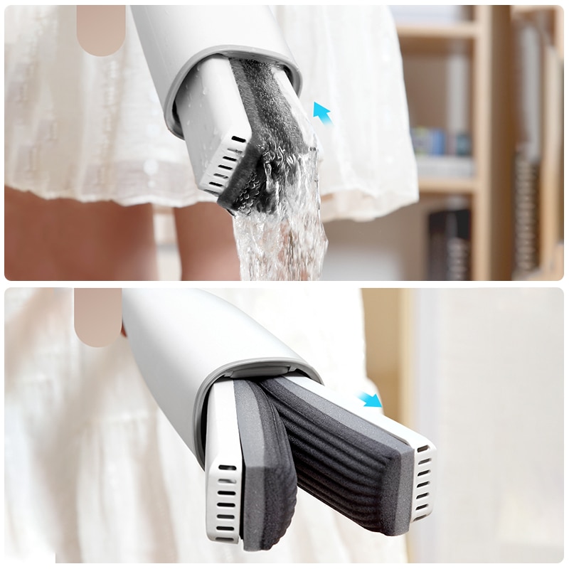 Nyeste svamp moppe gulv rengøring moppe folde absorberende klem vand lim bomuld pva moppe husholdnings rengøringsværktøj