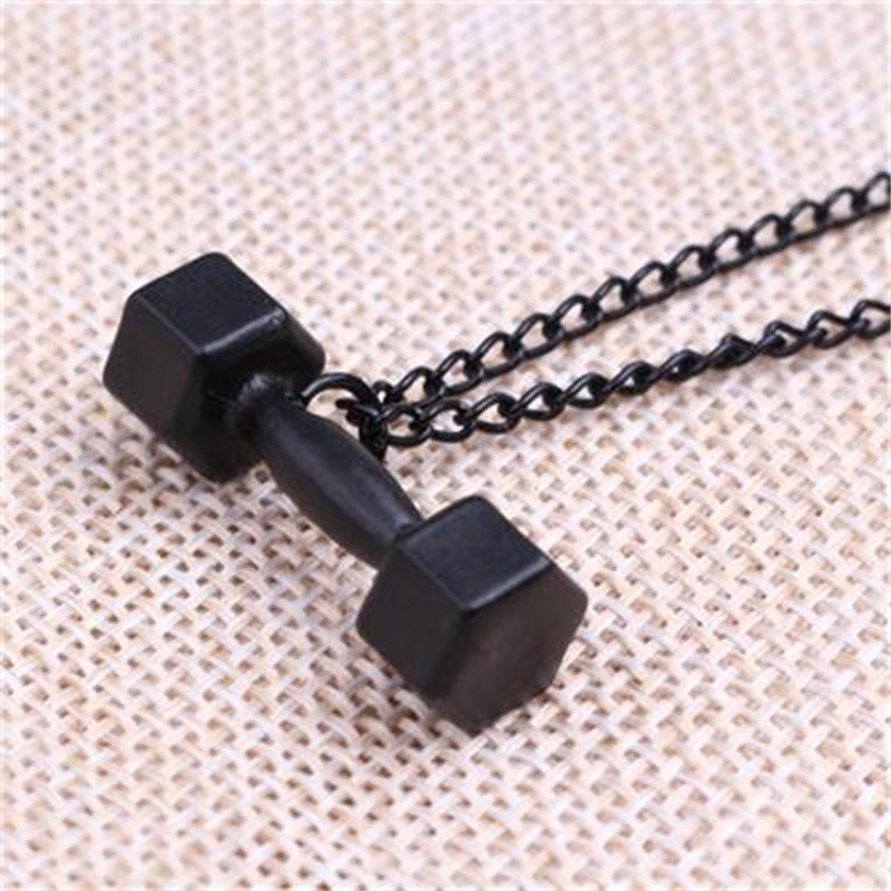 Gewicht 26G Fitness Gym Bodybuilding Sport Halter Barbell Lange Hanger Kettingen Mannen Vrouwen Sieraden: Black Gun Plated