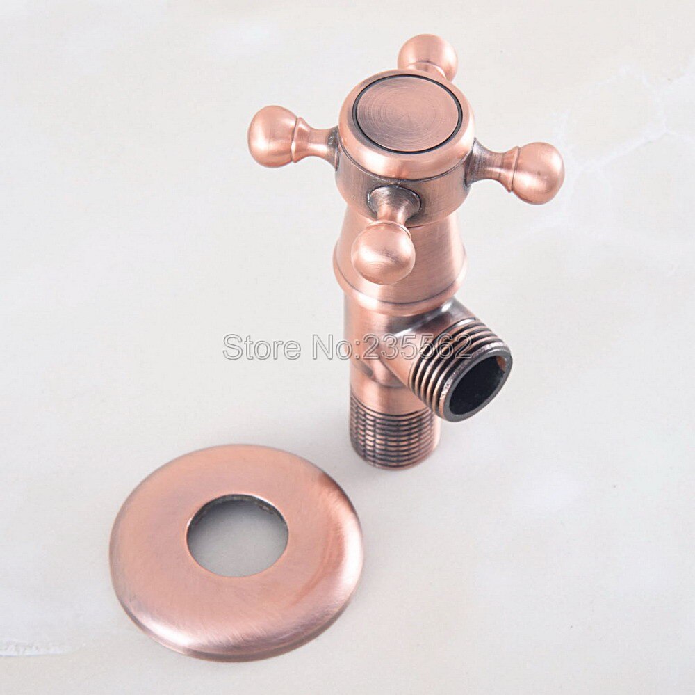 1 Pcs Antique Red Copper 1/2"malex 1/2" male Brass Bathroom Angle Stop Valve Lav348