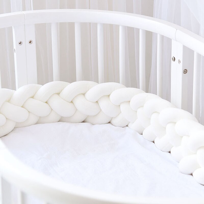 2M Baby Hek Geweven Handgemaakte Twist Drie-Strand Bed Surround Baby Geweven Kussen Kind Anti-Collision Anti Babybedje Bumper: Blauw