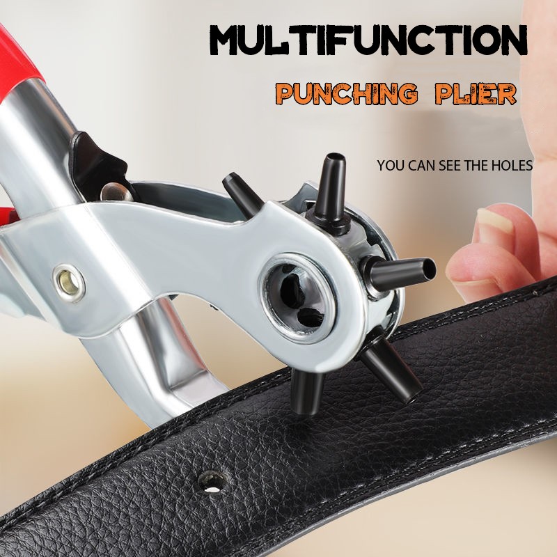 Alicates perforadores para cinturón de cuero multifunción, útil máquina perforadora de agujeros redondos, correa de reloj, artesanía de cuero, herramienta de mano para el hogar