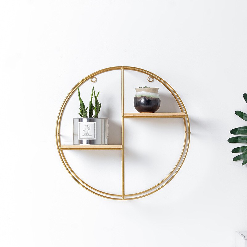 Nordic Wall-Hung Shelf Iron Round Wall Rack Home D... – Grandado