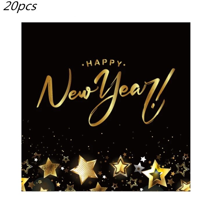 25 Stuks Gelukkig Nieuwjaar Diy Photobooth Props Vrolijk Kerstfeest Decoraties Xmas Photobooth Party Gunsten: napkin 20pcs