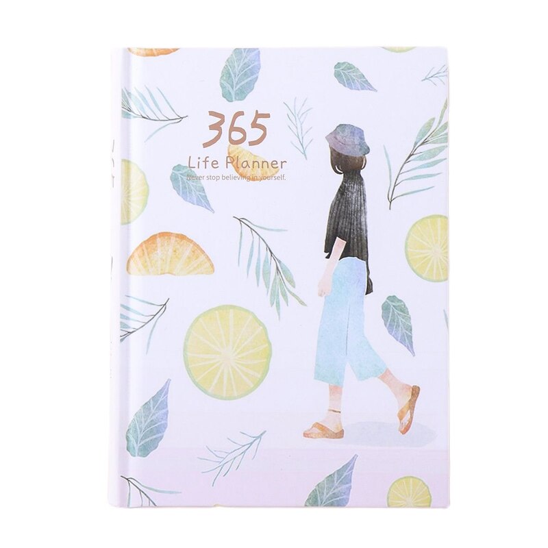 365 suunnittelija agenda muistikirja värikäs sisäsivu kuvitus vuotuinen päiväsuunnitelma päiväkirja päiväkirja kirja ennätys elämän paperitavarat: Sitruuna