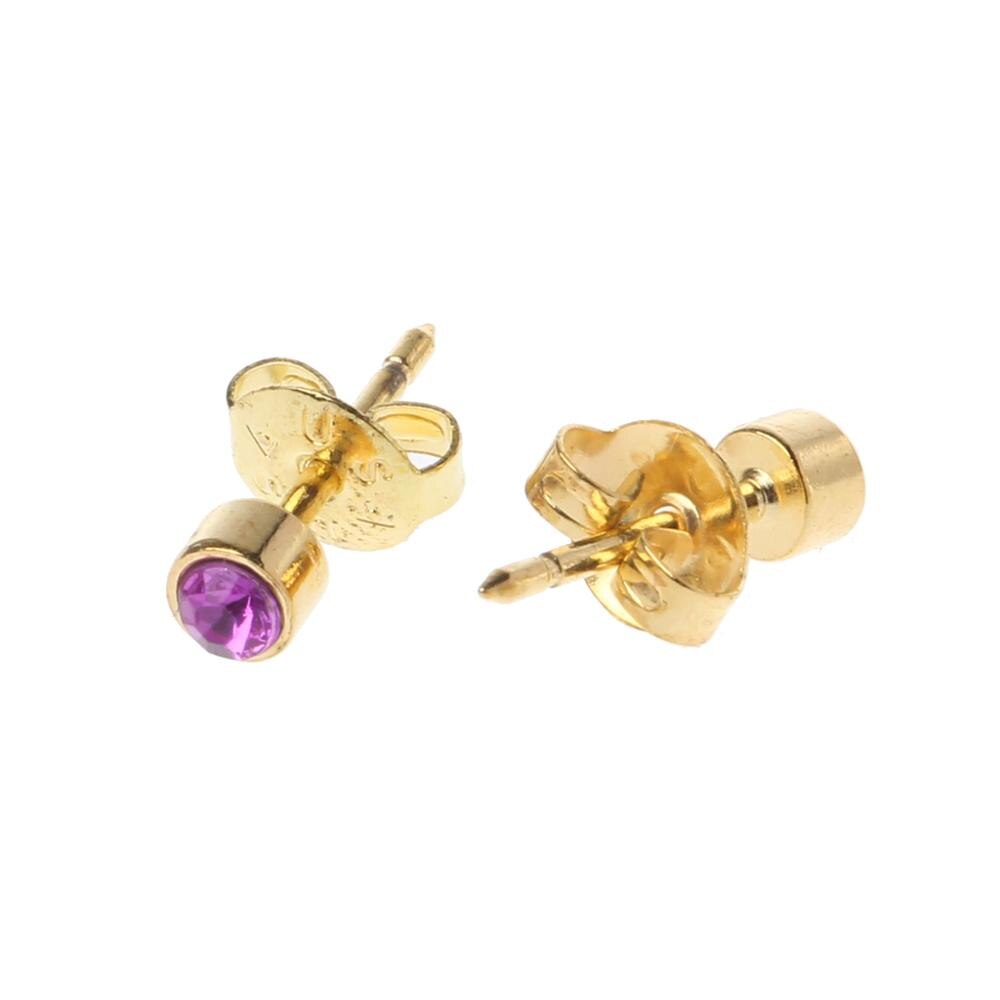 Set van 12 paar gouden oorpiercing oorbellen, hypoallergeen, mini oorbellen met 3mm zirkonia steentjes.
