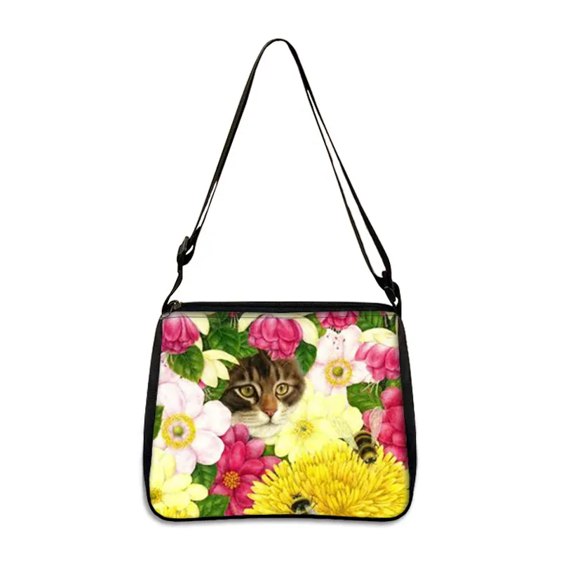 Bolso de mano con dibujo de gato para mujer, bolsa con estampado de Gatito Travieso, longitud ajustable, de almacenamiento, ideal para