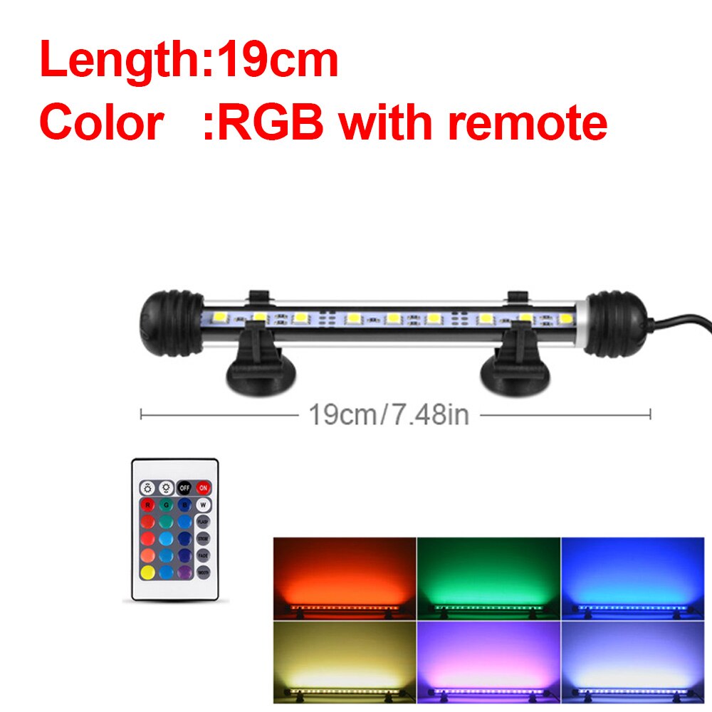 Aquarium light Fish Tank LED lighting For Aquarium Aquatic Pant Grow lamp 19-49cm Aquariums Decoration Fishbowl Accessories 220V: 19cm-RGB
