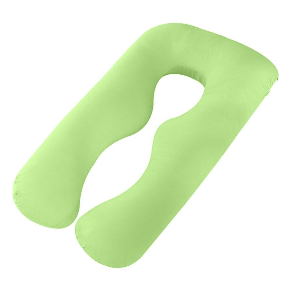 U Shape Maternity Pregnancy Pillow Pure Cotton Sleeper Women Slide Cushion: Green