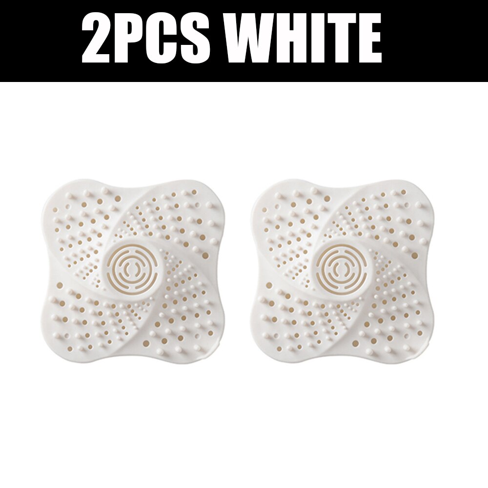 Bathroom Floor Drain Covers Bathroom Accessories Hair Extensions Sink Filter Covers Bathroom Accessories Shower Drain Catcher: A 2PC WHITE