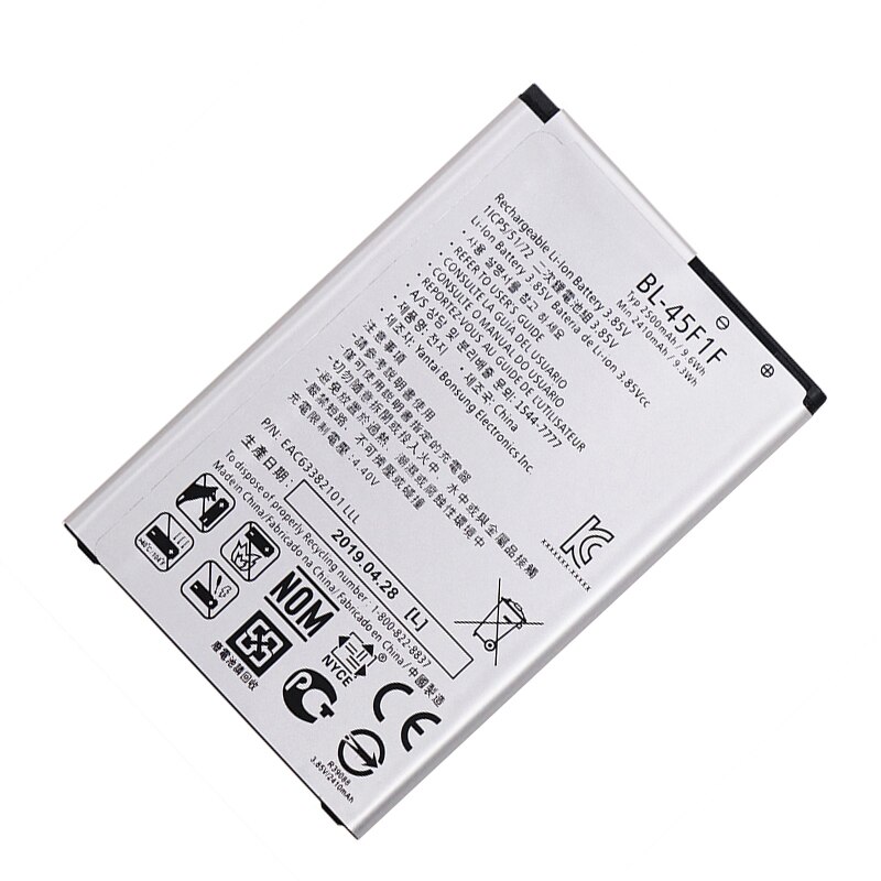 1x 2500Mah Batterij Vervanging Voor Lg K4 / M160 Lg Aristo MS210 Versie K8 BL-45F1F baterij Smart Phone Batterijen