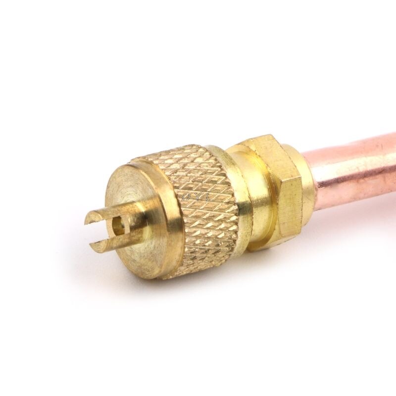 Válvulas de acceso de refrigeración de aire acondicionado, piezas de llenado de tubo de cobre OD de 6mm, 10 Uds.
