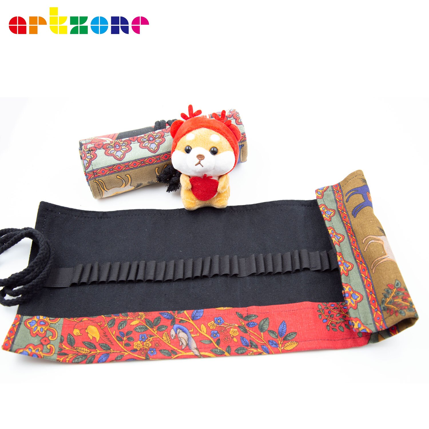 Pencil Case 48 Holes Canvas Wrap Roll Up Pencil Bag Pen Case Holder Storage Pouch Writing Supplies