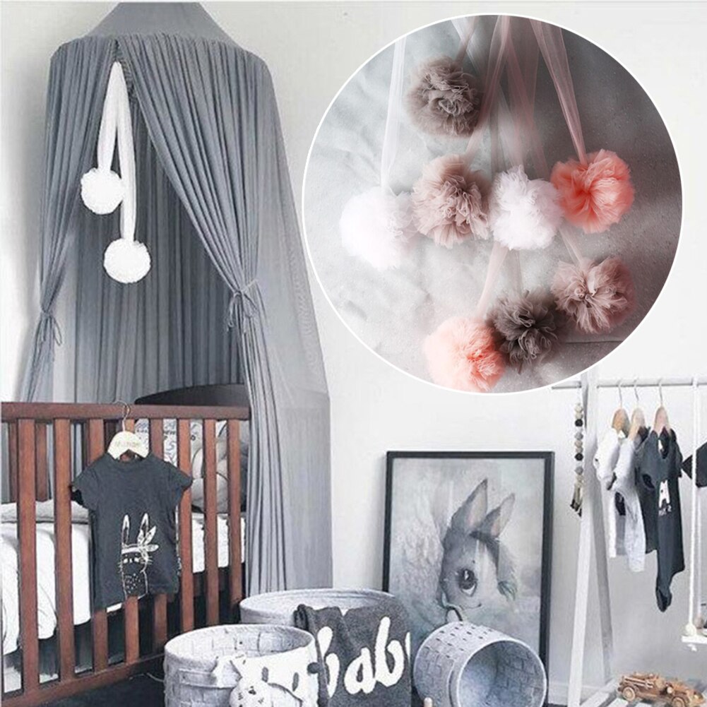 Children's Room Mosquito Net Crib Net Accessories Baby Room Decoration Garland Gauze Ball Garland Bunting for Wedding or Party