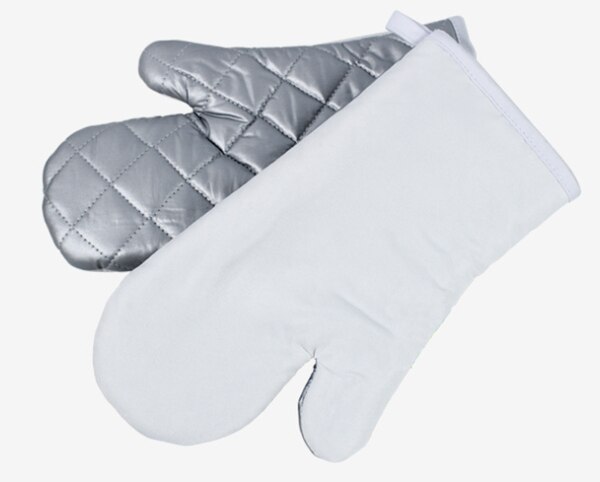 Blanco warmte-isolatie keukenhandschoenen sublimatie hittepers print polyester pads 30*14cm 10 /partij