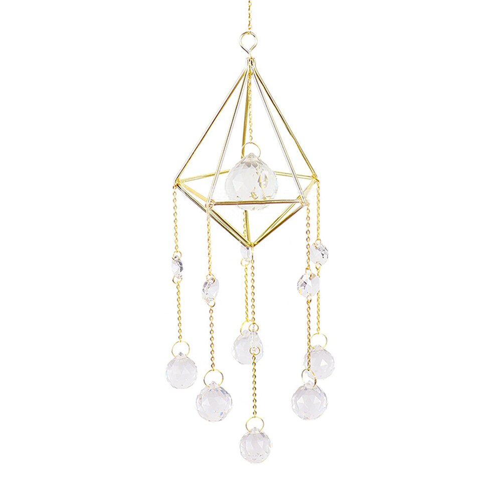 Crystal Windchimes Ster Maan Hanger Hexagon Prisma Zon Licht Catcher Tuin Venster Bruiloft Opknoping Home Decor Wind Chime: D