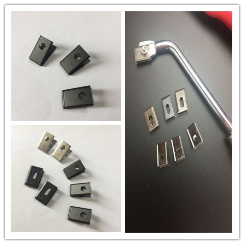 10 stk / taske malet sort mat pvc gulv vinyl svejsning rillede u knive 20 x 10mm rustfrit stål klinge slidset kniv hardware værktøj