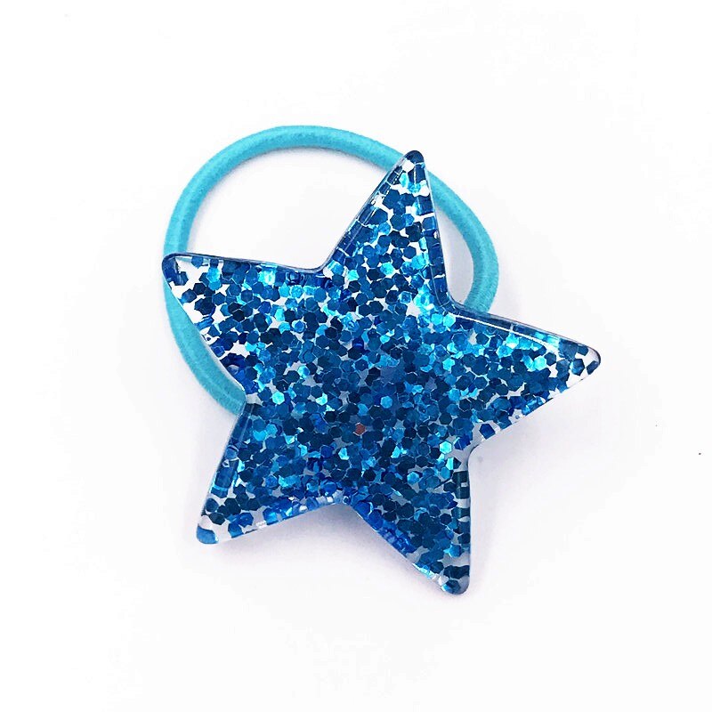 1 pièces scintillant coeur étoile de mer sirène queue bandeaux enfants élastiques bandes de cheveux enfants femmes bandes de caoutchouc filles cheveux corde: 20