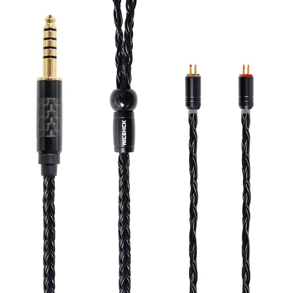 NICEHCK 16 Core Silver Plated Headphone Cable - 120cm - 3.5/2.5/4.4mm Plug - MMCX/2Pin Connector: 4.4mm plug with 2PIN