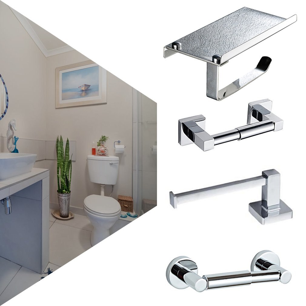 Hanging Paper Roll Holder Kitchen Towel Cupboard Door Rack Durable Stainless Steel Bathroom Toilet Paper Holder