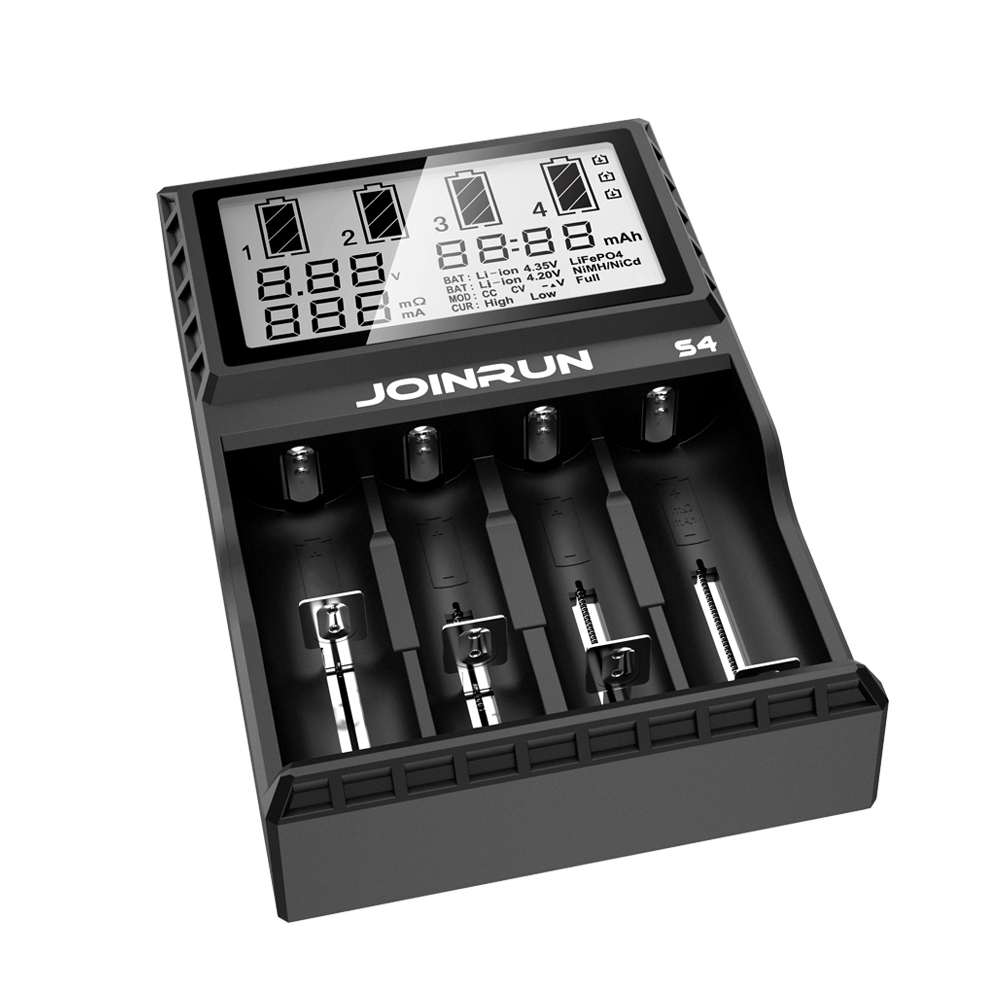 Joinrun S4/N2 Plus 18650 Li-ion Battery charger Smart 18650 Battery Charger for Li-ion/Ni-MH/Ni-CD 18650 14500 16340 AA AAA