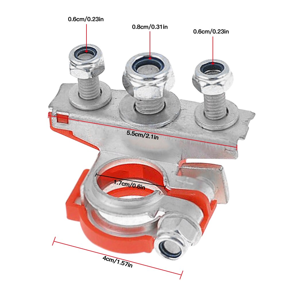 1 Pair 12V 24V Automotive Car Top Post Battery 3 Way Terminals Wire Cable Clamp Terminal Connectors Car Accessories
