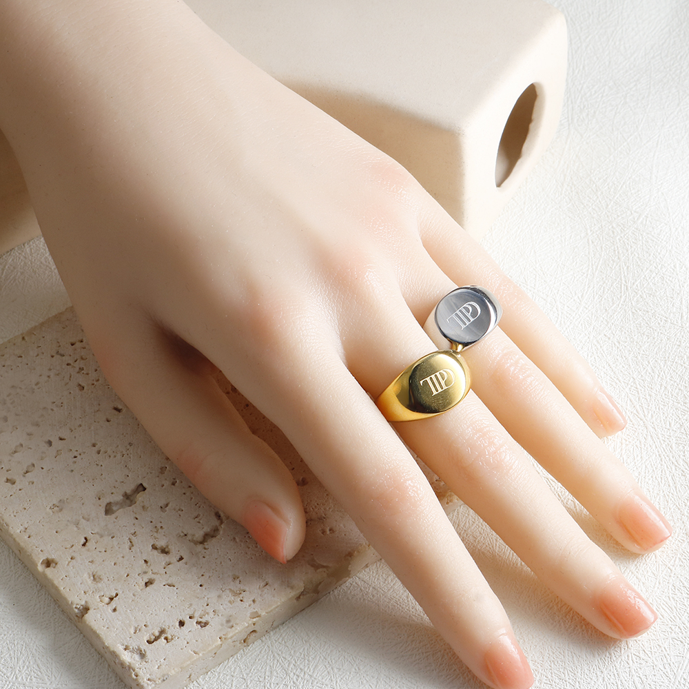 Anillos con letras grabadas JINHUI TTPD para mujer, anillo de Metal de acero inoxidable con poetas tortuadas, joyería de resistente al agua
