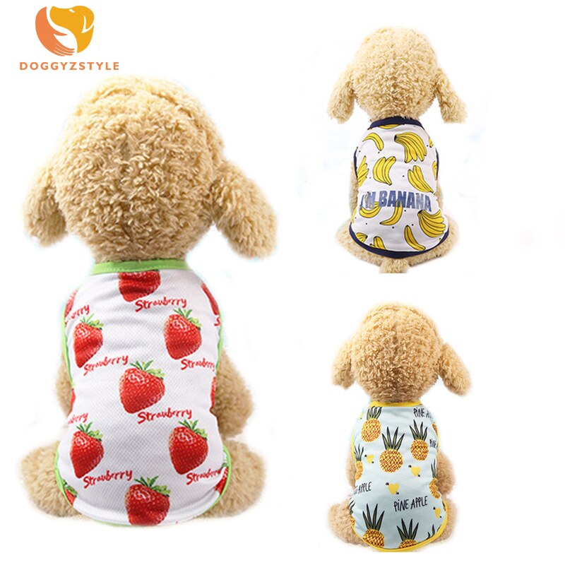 Leuke Zomer Hond Vest Kleding Banaan Fruit Patroon Puppy Hond Katten T-shirt Vest Sweatshirt Mesh Huisdieren Kleding DOGGYZSTYLE