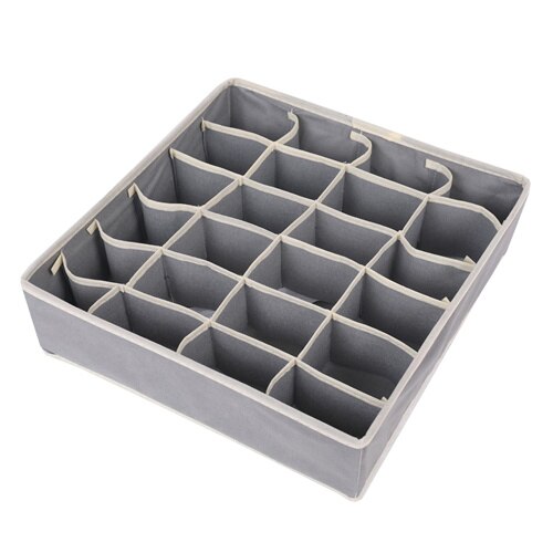 4pcs/Set Underwear Bra Organizer Storage Box 3 Colors Drawer Closet Organizers Boxes For Underwear Scarfs Socks Bra Multi Size: Grey 24 cells